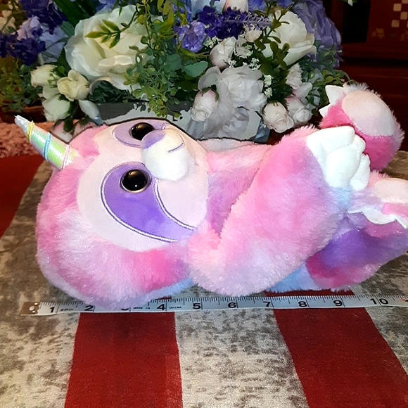 🆕️🎉LAST 1🎉🎁GREAT GIFT IDEA🎁10" TIE DYE CUDDLY UNICORN SLOTH - Picture 9 of 13